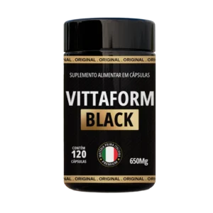 1 pote capsula do Vittaform Black, suplemento emagrecedor natural com Morosil, café verde, cromo, l-trptofano, curcumina, taurina, cafeina para queima de gordura
